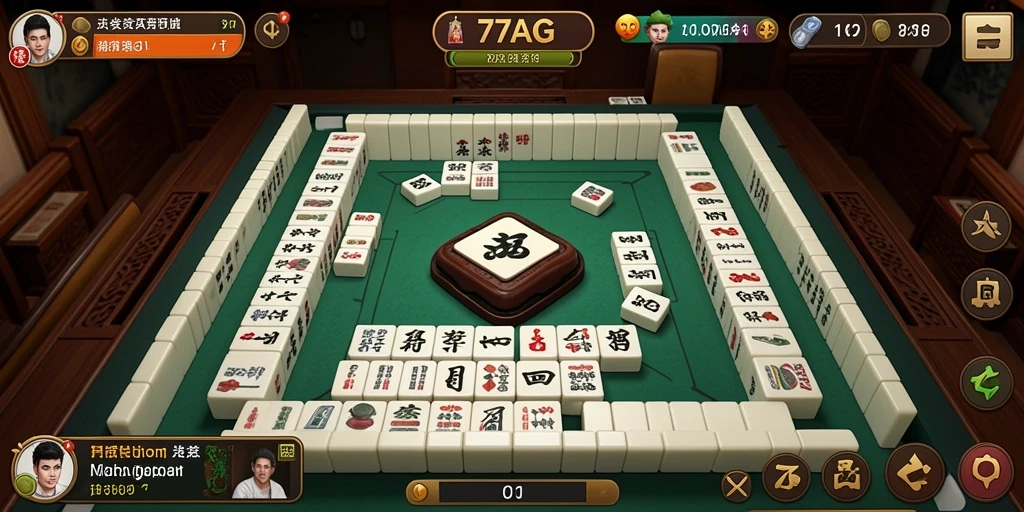 Screenshot gameplay 77AG yang menunjukkan aksi seru Mahjong.