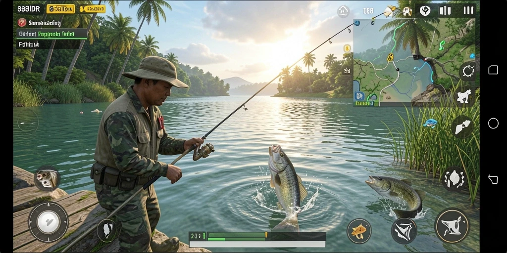 Tampilan gameplay memancing yang menakjubkan di 888IDR.
