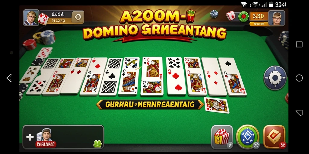 Screenshot A200M menampilkan gameplay Domino yang menarik dan interaktif.