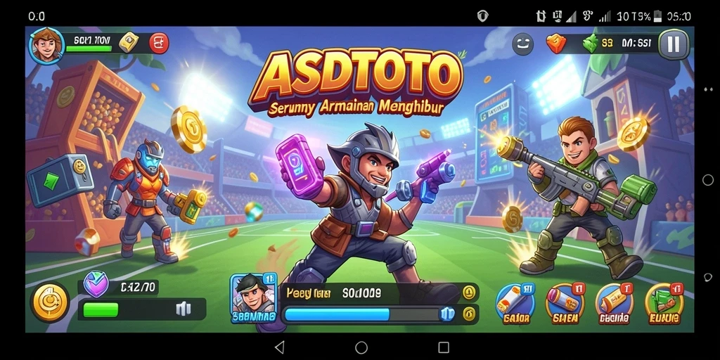 Tangkapan layar gameplay ASDTOTO menampilkan aksi seru dengan karakter yang berinteraksi di level penuh warna.
