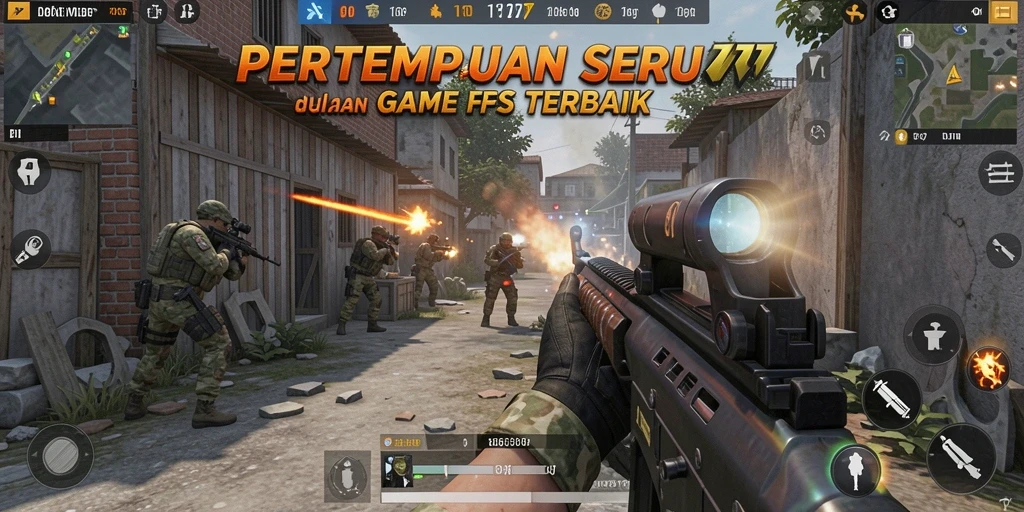 Tangkapan layar menampilkan pertempuran sengit dalam game FPS.