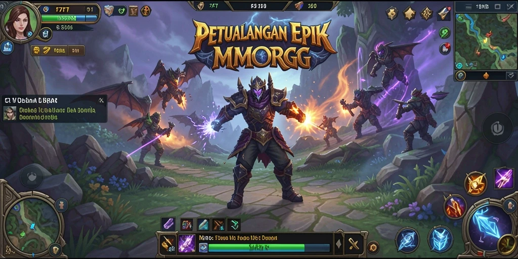 Tampilan gameplay epik di dunia MMORPG F7F7.