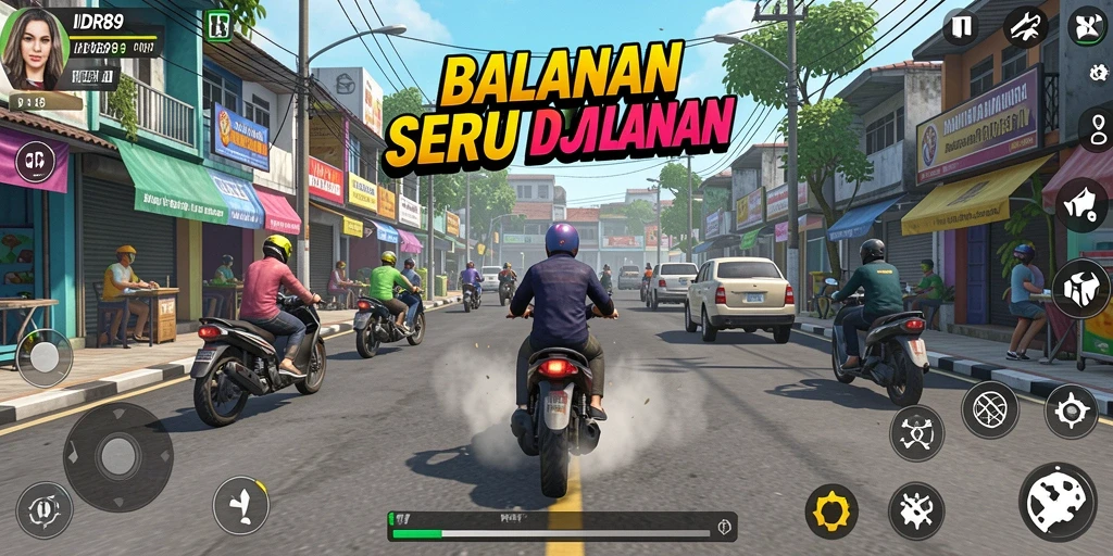 Screenshot gameplay IDR89 menampilkan suasana balapan yang mendebarkan.