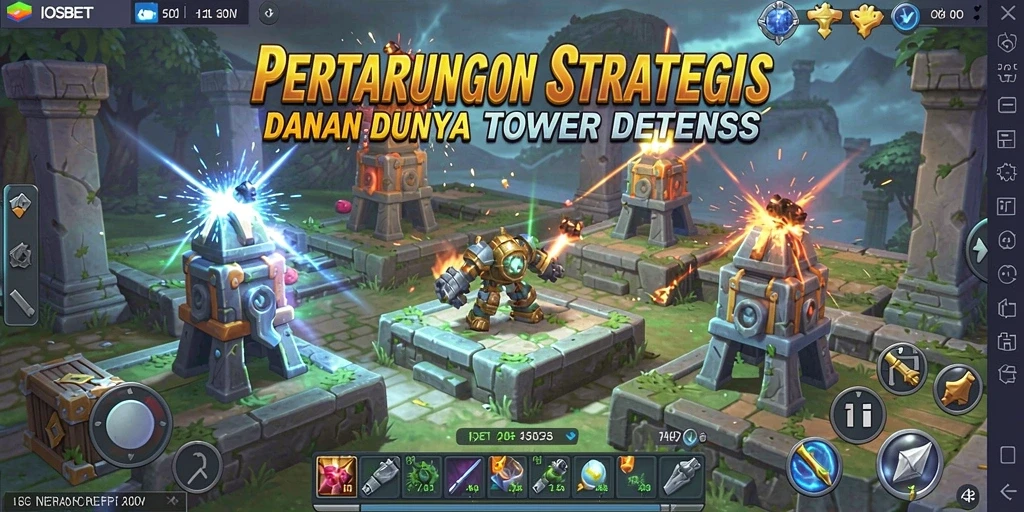Tangkapan layar utama dari gameplay Tower Defense IOSBET yang mendebarkan.