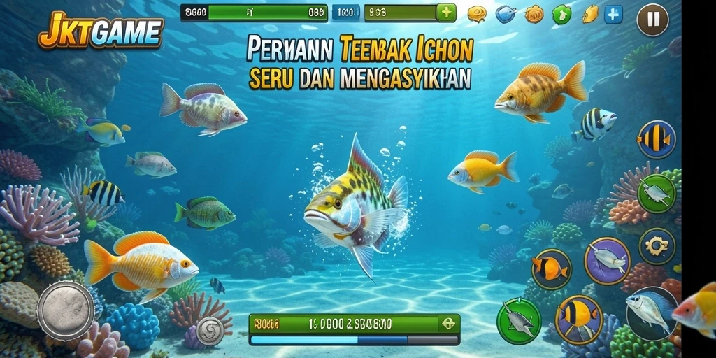 Screenshot dari gameplay Tembak Ikan yang seru.