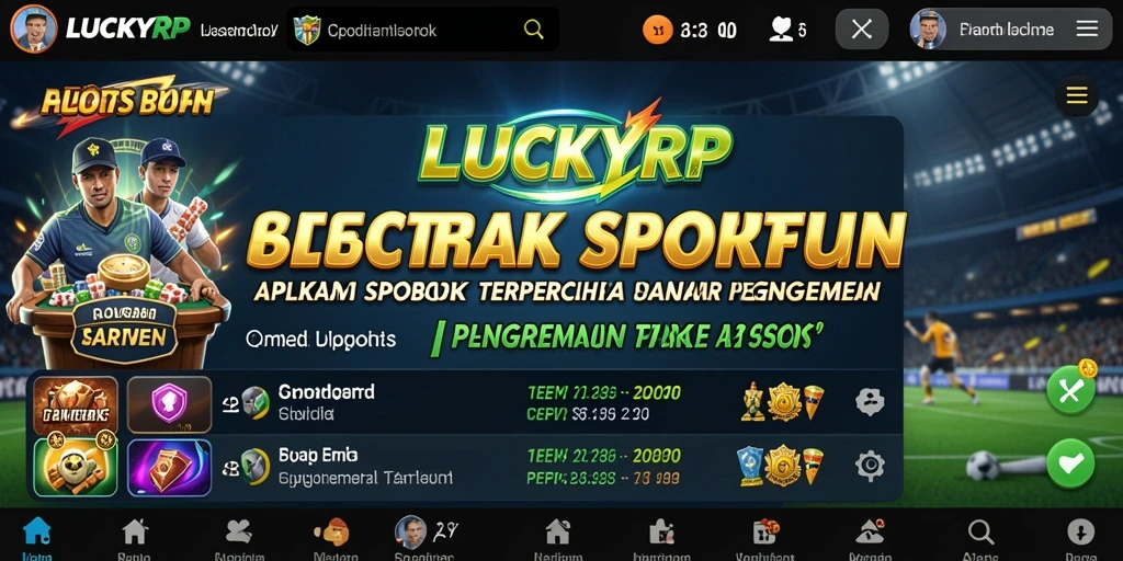 Tampilan utama LUCKYRP dengan berbagai pilihan taruhan olahraga.