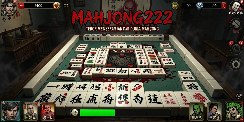 Screenshot gameplay MAHJONG222 menampilkan suasana horor yang kental dan menegangkan.