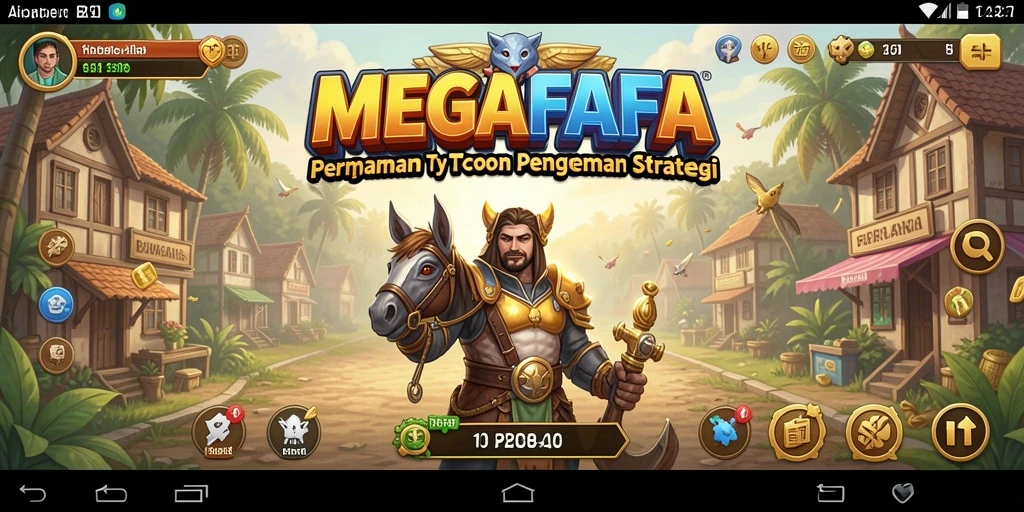 Screenshot gameplay <strong>MEGAFAFA</strong> menunjukkan suasana bisnis yang dinamis dan menantang.