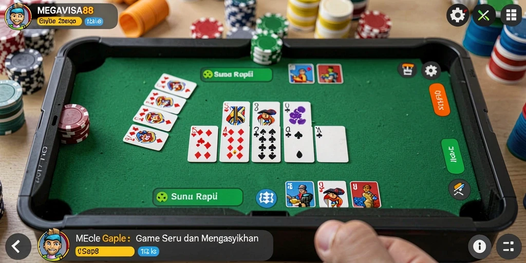 Screenshot gameplay MEGAVISA88 menampilkan suasana seru bermain Gaple.