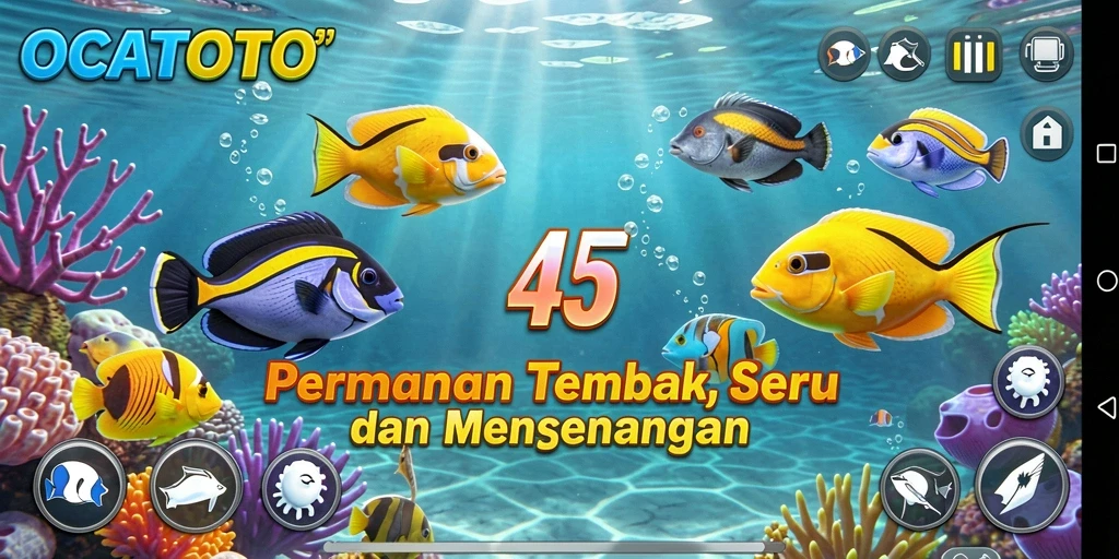 Tampilan gameplay Tembak Ikan di OCATOTO yang seru dan menarik.