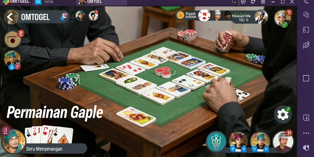 Tampilan seru gameplay Gaple di OMTOGEL.