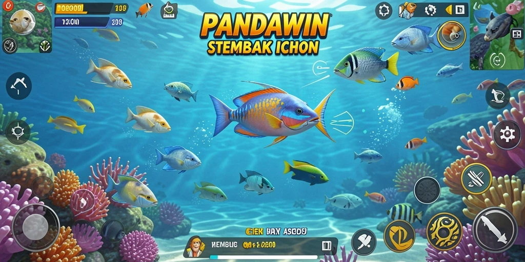 Gameplay seru Tembak Ikan di PANDAWIN dengan grafis menakjubkan.