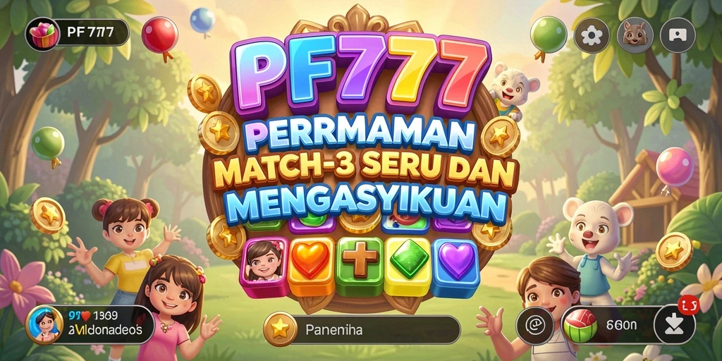 Tangkapan layar dari gameplay seru PF777 yang menampilkan aksi Match-3.