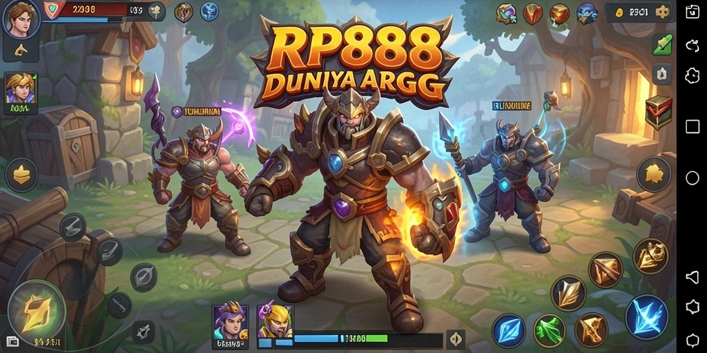 Tampilan gameplay penuh aksi dalam RP888 yang seru.