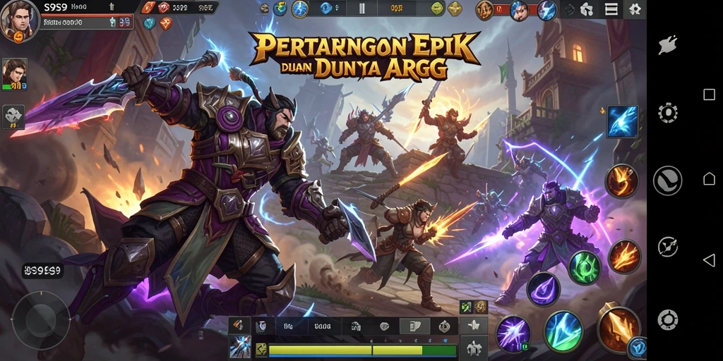 Tampilan dinamis pertempuran dalam game ARPG S9S9 yang seru.