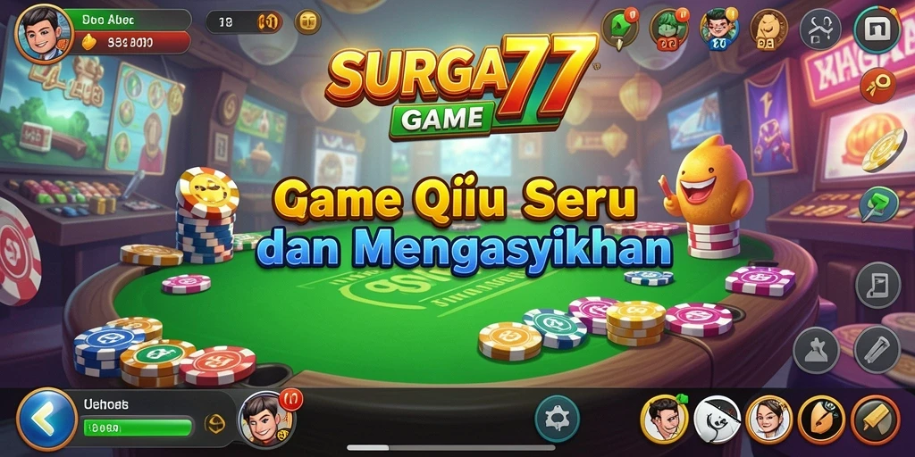 Screenshot SURGA77 yang menampilkan aksi seru permainan QiuQiu.